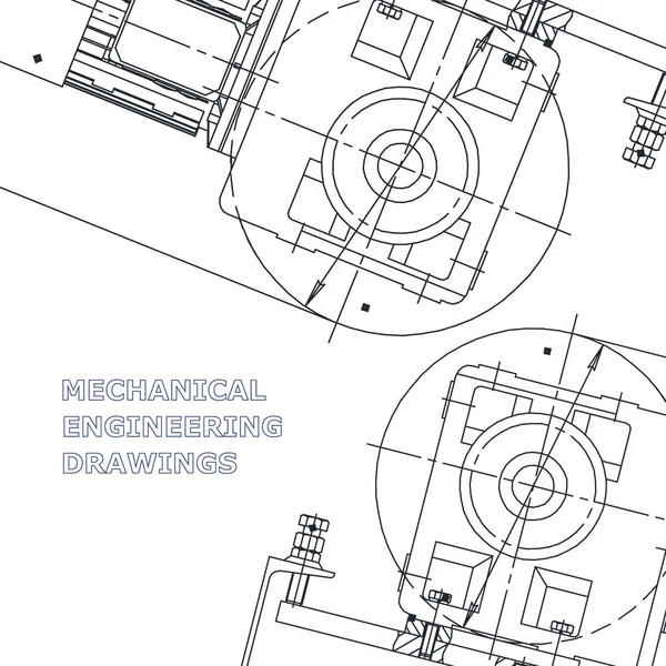 Mechanical engineering de tekening. Technische illustraties — Stockvector