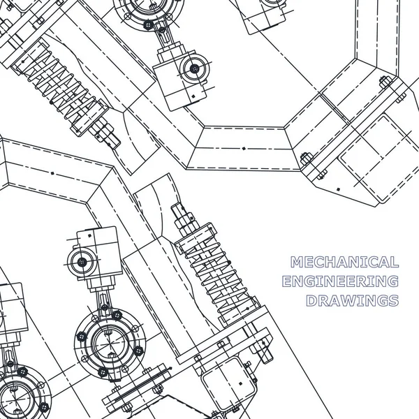 Engenharia mecânica o desenho. Ilustrações técnicas —  Vetores de Stock
