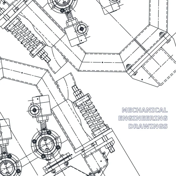 Ingeniería mecánica el dibujo. Ejemplos técnicos — Vector de stock