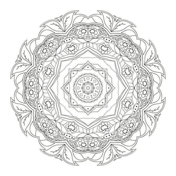 Mandala. Zentangl. Adorno redondo para la creatividad. Motivos orientales — Vector de stock