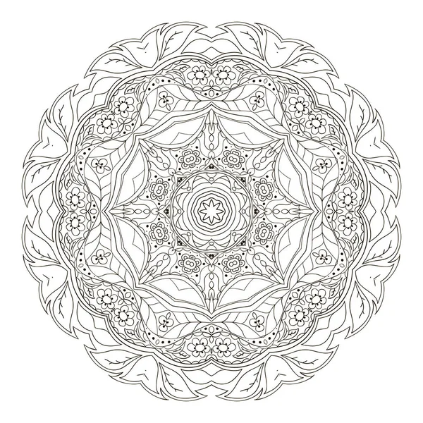 Mandala. Zentangl. Ornamento redondo de criatividade. Motivos orientais — Vetor de Stock