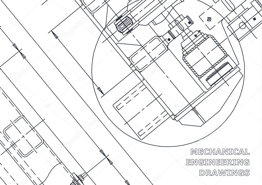 Engineering drawing. Blueprints. Cover. Engineering design