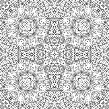 Doodle kesintisiz renkli arka plan. Etnik motifleri boyama