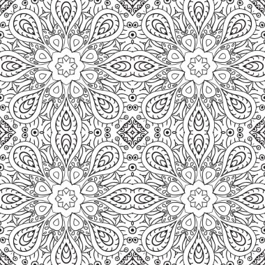 Doodle kesintisiz renkli arka plan. Etnik motifleri boyama