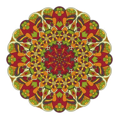 Mandala. Oryantal desen. Çizim doodle. Geleneksel yuvarlak süsleme