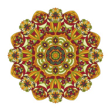 Mandala. Oryantal desen. Çizim doodle. Geleneksel yuvarlak süsleme