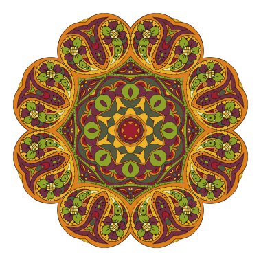 Mandala. Oryantal desen. Çizim doodle. Geleneksel yuvarlak süsleme