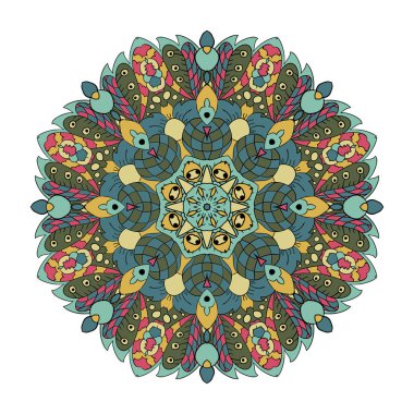 Mandala. Oryantal desen. Çizim doodle. Geleneksel yuvarlak süsleme