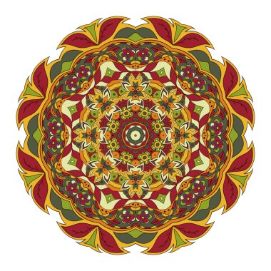 Mandala. Oryantal desen. Çizim doodle. Geleneksel yuvarlak süsleme