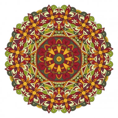 Mandala. Oryantal desen. Çizim doodle. Geleneksel yuvarlak süsleme