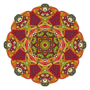Mandala. Oryantal desen. Çizim doodle. Geleneksel yuvarlak süsleme