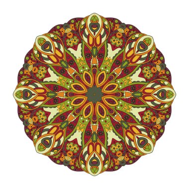 Mandala. Oryantal desen. Çizim doodle. Geleneksel yuvarlak süsleme