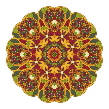 Mandala. Oryantal desen. Çizim doodle. Geleneksel yuvarlak süsleme