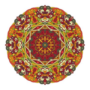 Mandala. Oryantal desen. Çizim doodle. Geleneksel yuvarlak süsleme