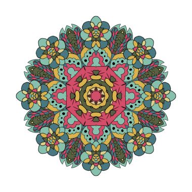 Mandala. Oryantal desen. Çizim doodle. Geleneksel yuvarlak süsleme