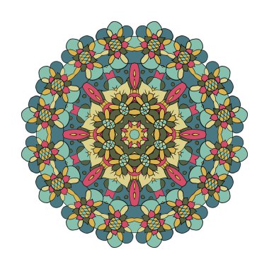 Mandala. Oryantal desen. Çizim doodle. Geleneksel yuvarlak süsleme