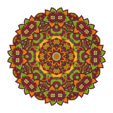 Mandala. Oryantal desen. Çizim doodle. Geleneksel yuvarlak süsleme