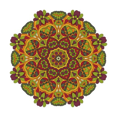 Mandala. Oryantal desen. Çizim doodle. Geleneksel yuvarlak süsleme