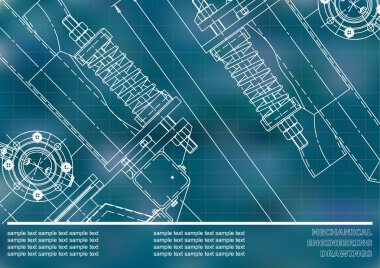 Makine mühendisliği çizimleri. Arka plan Yazıt için. Kurumsal kimlik