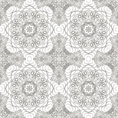 Sorunsuz Mandala boyama. Dikişsiz oryantal desen. Çizim doodle