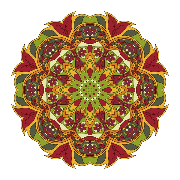 Mandala. Modèle oriental. Dessin de caniche. Ornement rond traditionnel — Image vectorielle