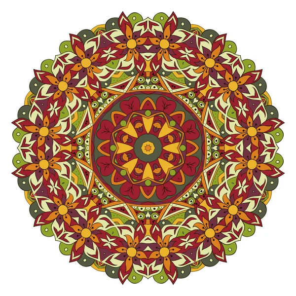 Mandala. Padrão oriental. Desenho de rabiscos. Ornamento redondo tradicional — Vetor de Stock