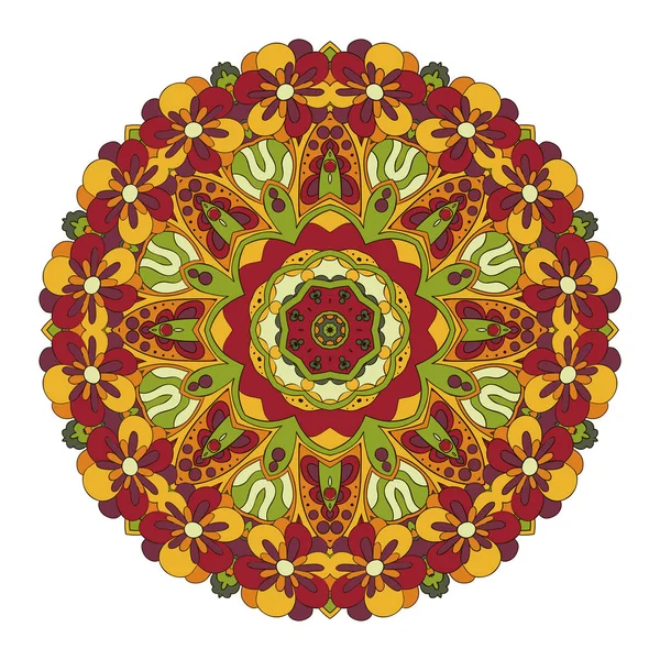 マンダラ。東洋のパターン。落書きを描画します。伝統的な丸い飾り — ストックベクタ