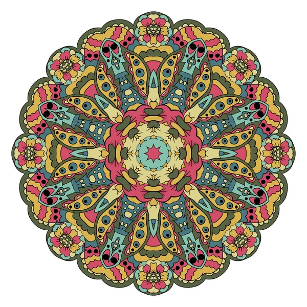 Mandala. Patrón oriental. Dibujo Doodle. ornamento redondo tradicional — Vector de stock