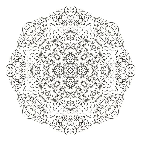 Mandala. Schema orientale. Disegno Doodle. Ornamento rotondo tradizionale — Vettoriale Stock