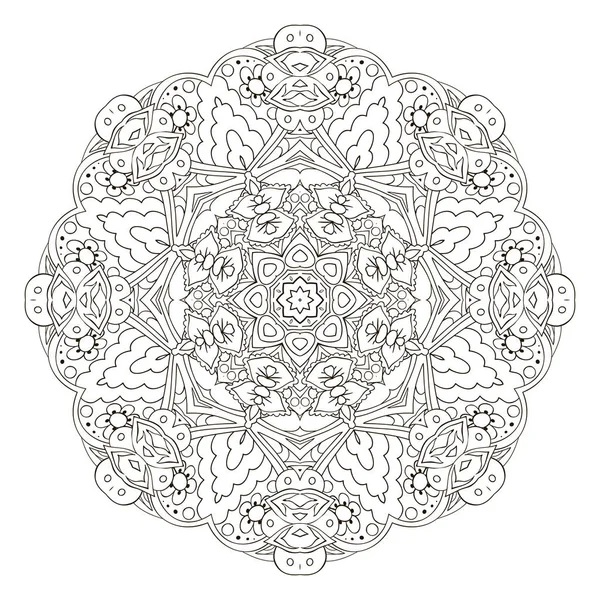 Mandala. Padrão oriental. Desenho de rabiscos. Ornamento redondo tradicional — Vetor de Stock