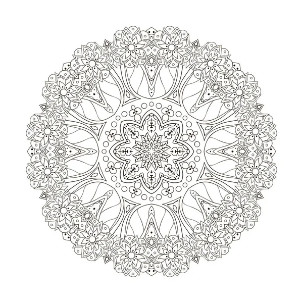 Mandala. orientalisches Muster. Doodle-Zeichnung. traditionelles rundes Ornament — Stockvektor