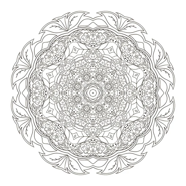 Mandala. Padrão oriental. Desenho de rabiscos. Ornamento redondo tradicional — Vetor de Stock