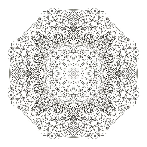 Mandala. Oryantal desen. Çizim doodle. Geleneksel yuvarlak süsleme