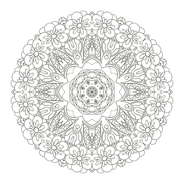 Mandala. Padrão oriental. Desenho de rabiscos. Ornamento redondo tradicional — Vetor de Stock