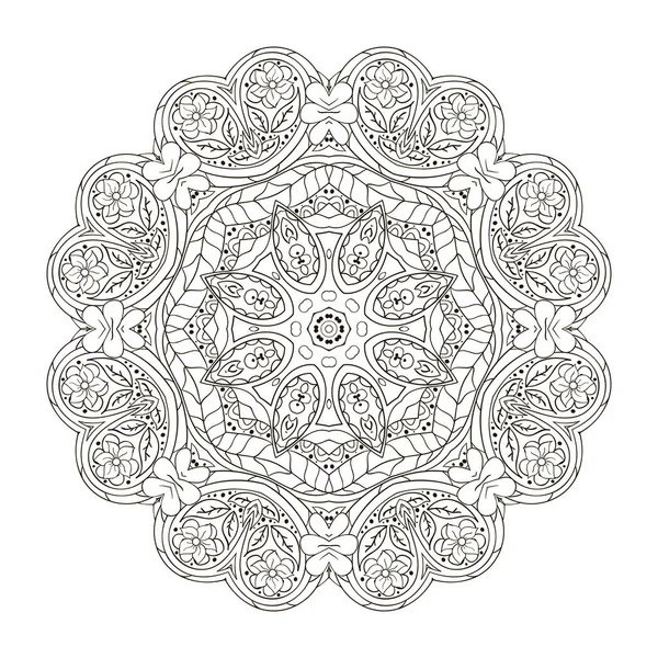 Patrón oriental. Adorno redondo tradicional. Mandala. — Vector de stock