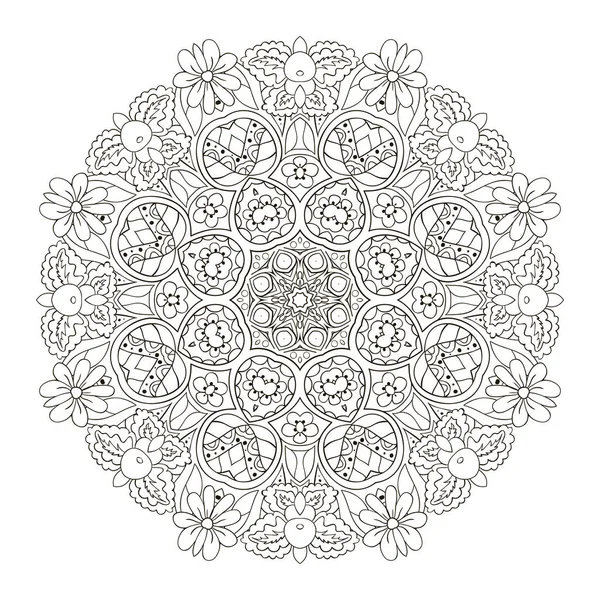 Patrón oriental. Adorno redondo tradicional. Mandala. — Vector de stock