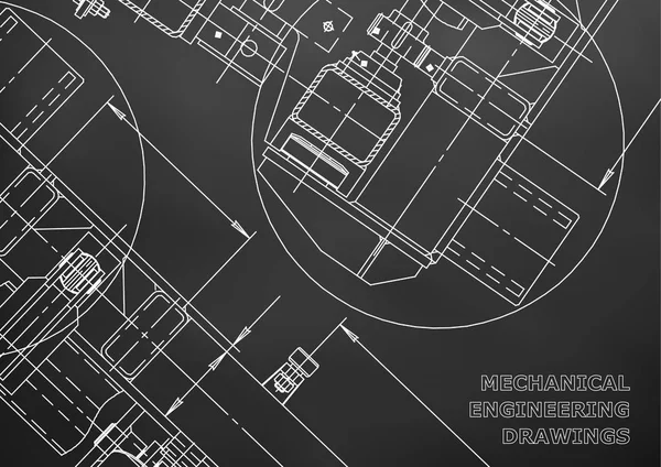 Le cianografie. Copri. Disegno di ingegneria. Progettazione tecnica — Vettoriale Stock