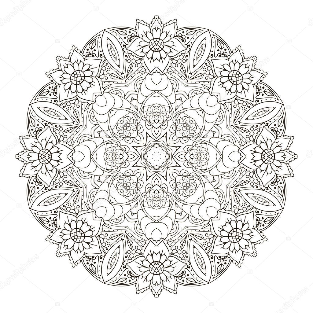 Oriental pattern. Traditional round ornament. Mandala