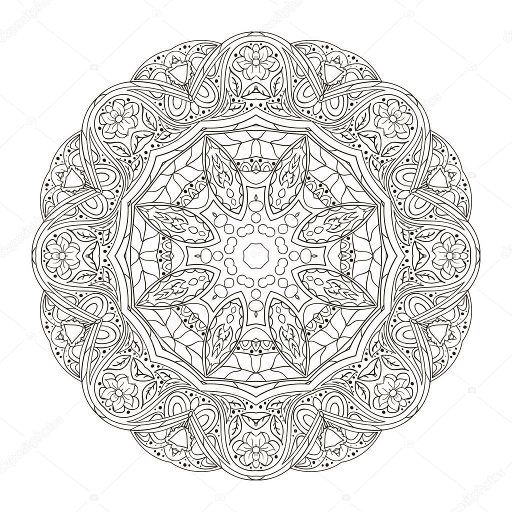 Oriental pattern. Traditional round ornament. Mandala