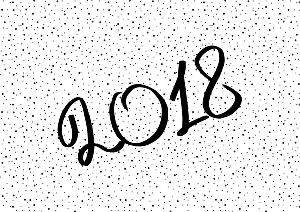 Blanco Negro Año Nuevo 2018 Tarjeta Felicitación Año Nuevo Portada — Vector de stock