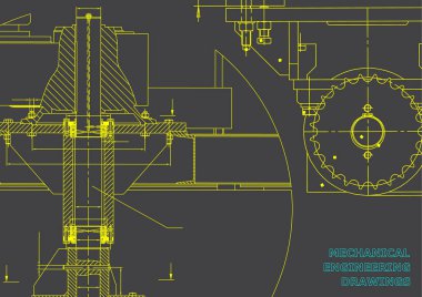 Planları. Makine mühendisliği çizimleri. Kapak. Afiş. Teknik tasarım. Gri