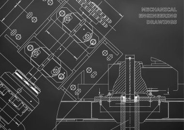 Mühendislik arka planlar. Teknik tasarım. Makine mühendisliği çizimleri. Planları. Siyah