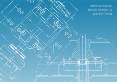 Mühendislik arka planlar. Teknik tasarım. Makine mühendisliği çizimleri. Planları. Mavi ve beyaz