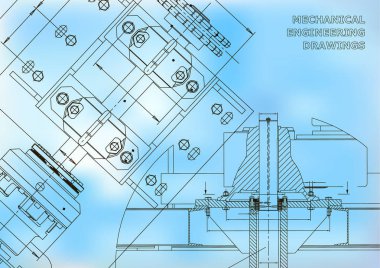 Mühendislik arka planlar. Teknik tasarım. Makine mühendisliği çizimleri. Planları. Mavi