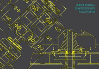 Mühendislik arka planlar. Teknik tasarım. Makine mühendisliği çizimleri. Planları. Gri