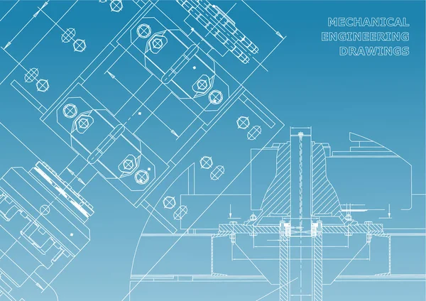 Mühendislik arka planlar. Teknik tasarım. Makine mühendisliği çizimleri. Planları. Mavi ve beyaz