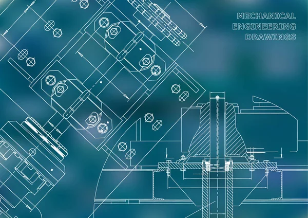 Fondos Ingeniería Diseño Técnico Dibujos Ingeniería Mecánica Planos Azul — Archivo Imágenes Vectoriales