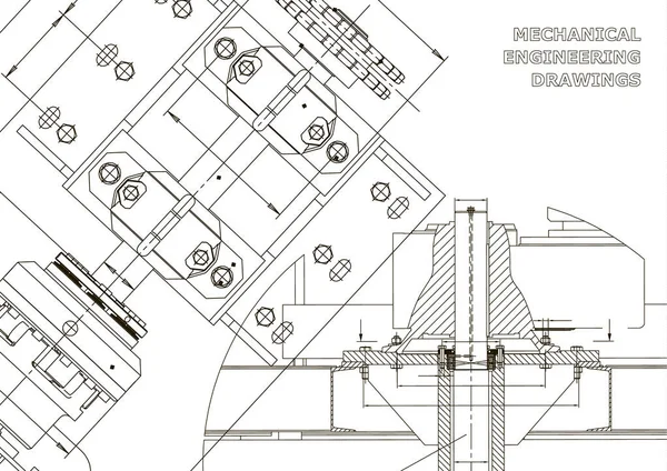 Mühendislik arka planlar. Teknik tasarım. Makine mühendisliği çizimleri. Planları. Beyaz