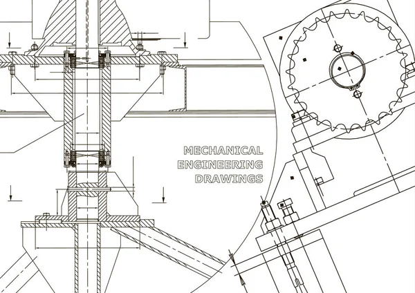 Mühendislik arka planlar. Teknik. Makine mühendisliği çizimleri. Planları. Beyaz
