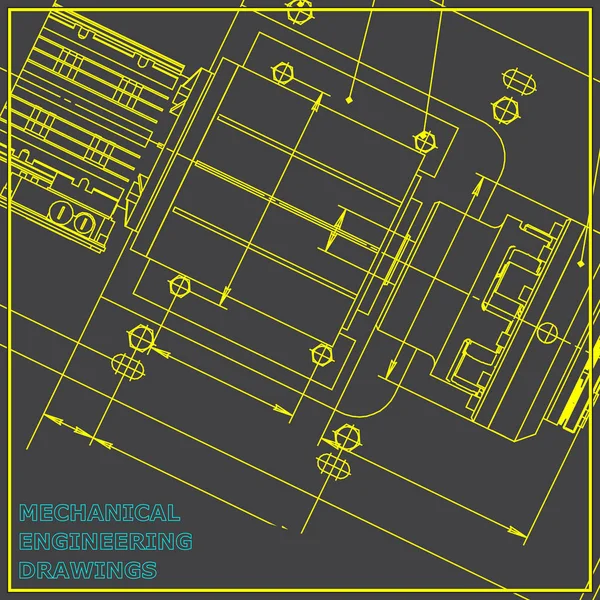 Makine Mühendisliği çizim gri arka plan. Mühendislik